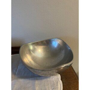 Heavy Aluminum Bowl Nambe 527 Tri Corner Butterfly